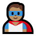 🦸🏽‍♂️ man superhero: medium skin tone display on Windows